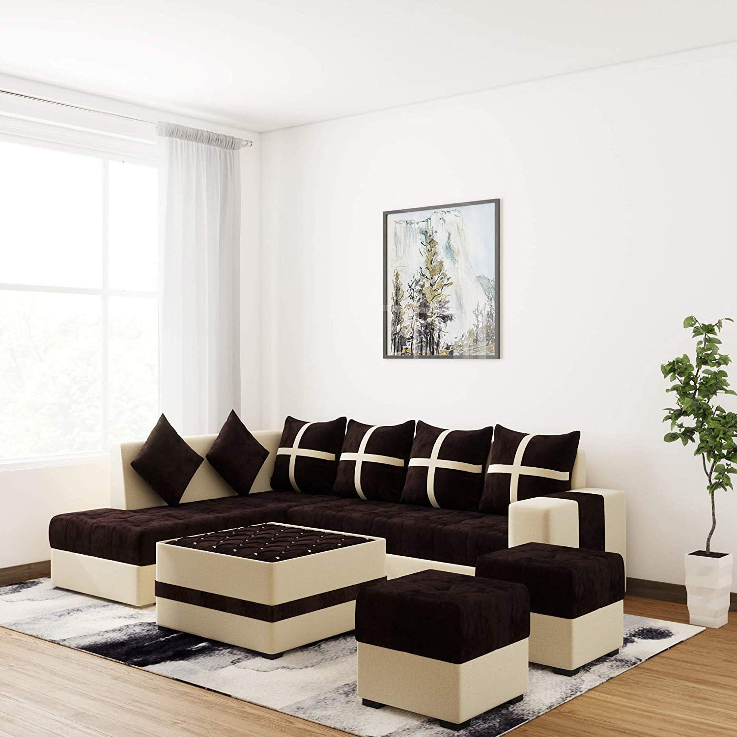 Jamestown Premium Fabric Sofa Set For Living Room - Torque India